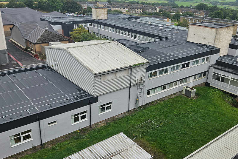 What happens when the roof fails above a hospital ward?