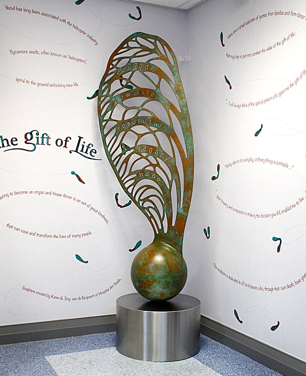 Yeovil Hospital organ donation sculpture unveiled